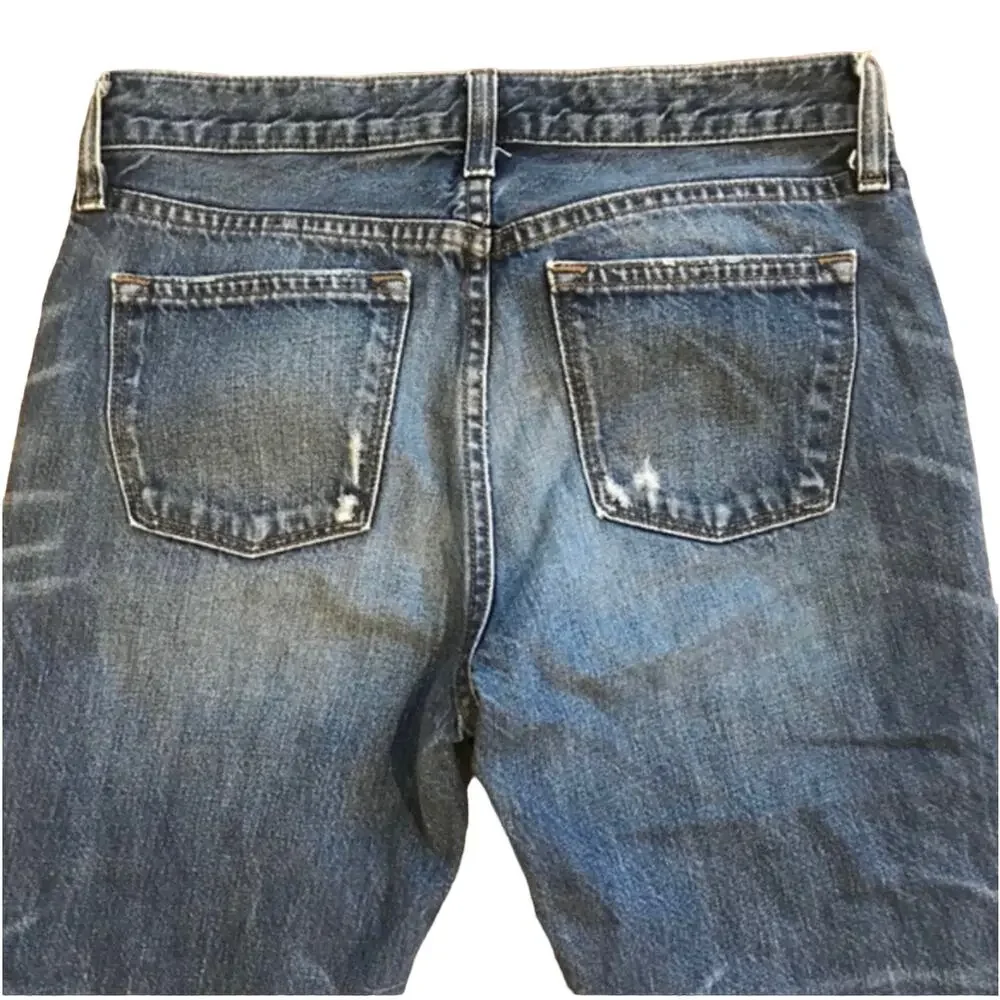 J Crew Distressed Broken In Boyfriend Jeans sz 24
